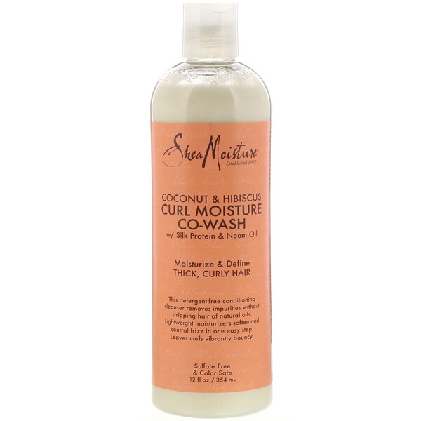 SheaMoisture, Curl Moisture Co-Wash, Coconut & Hibiscus, Reinigung und Feuchtigkeit für lockiges Haar, Kokosnuss und Hibiskus, 354 g (12 fl. oz)