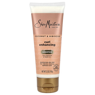 SheaMoisture, Smoothie rehausseur de boucles, Protéines de soie et huile de margousier, Noix de coco et hibiscus, 90 g