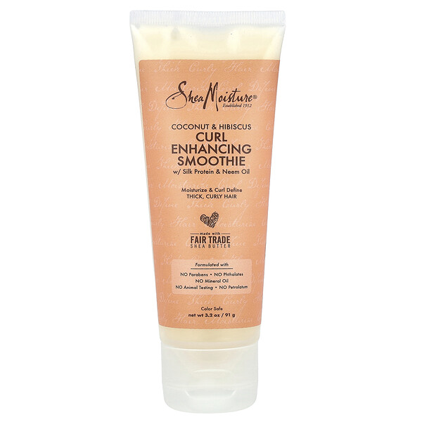 SheaMoisture Curl Enhancing Smoothie with Silk Protein & Neem Oil, Coconut & Hibiscus, 3.2 oz (91 g)