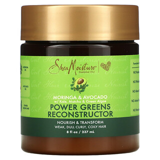 SheaMoisture, Reconstructor capilar con poderosos ingredientes verdes, Moringa y aguacate, 237 ml (8 oz. líq.)