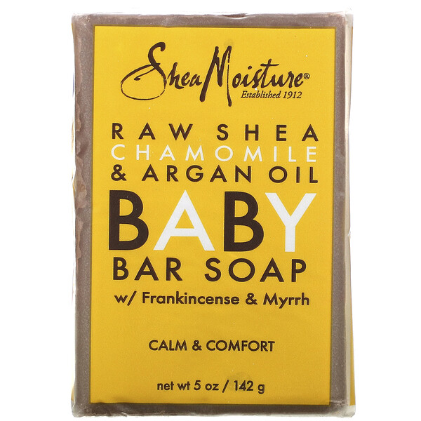 SheaMoisture, 赤ちゃんの湿疹用石鹸、生シアバター・カモミール＆アルガンオイル、5オンス (141 g)