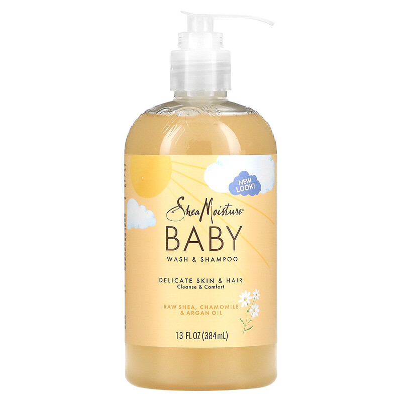 stempel støbt Udfordring Baby Wash & Shampoo, Raw Shea, Chamomile & Argan Oil, 13 fl oz (384 ml)
