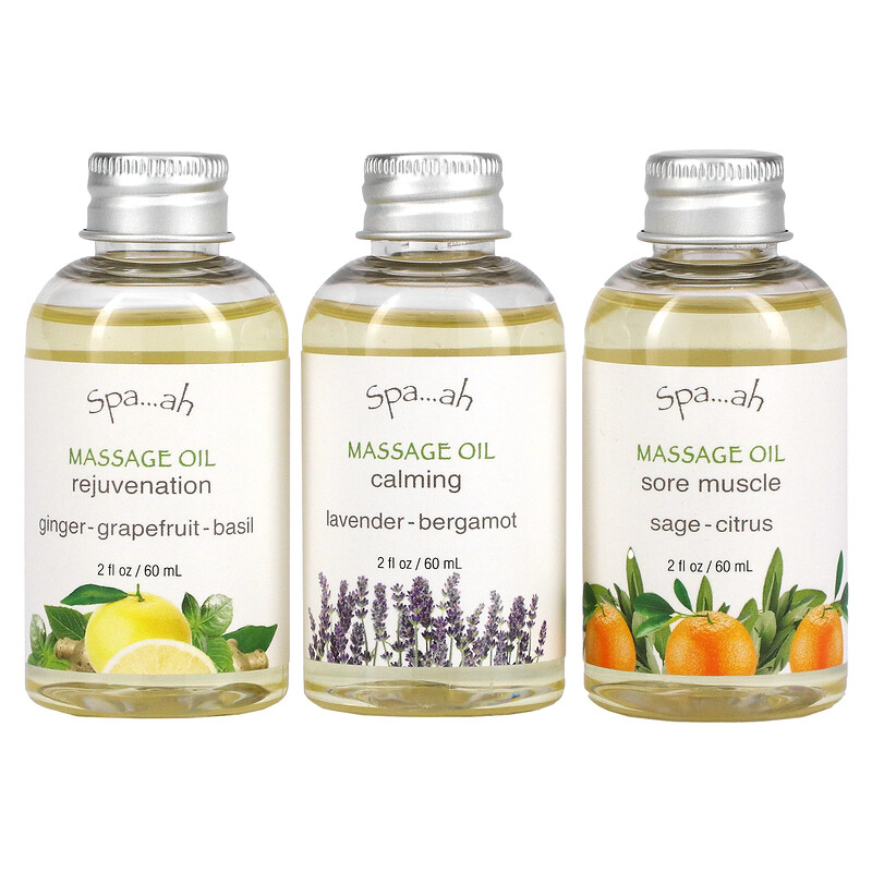 Smith & Vandiver, Spa...ah, Massage Oils Sampler, 3 Piece Set, 2 fl oz