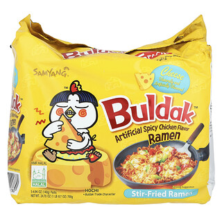 Buldak™，煸炒拉麵，辣子雞和乳酪味，5 包，每包 4.94 盎司（140 克）