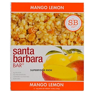 Купить Santa Barbara Bar, Mango Lemon, 12 Bars, 18.96 oz (540 g)  на IHerb