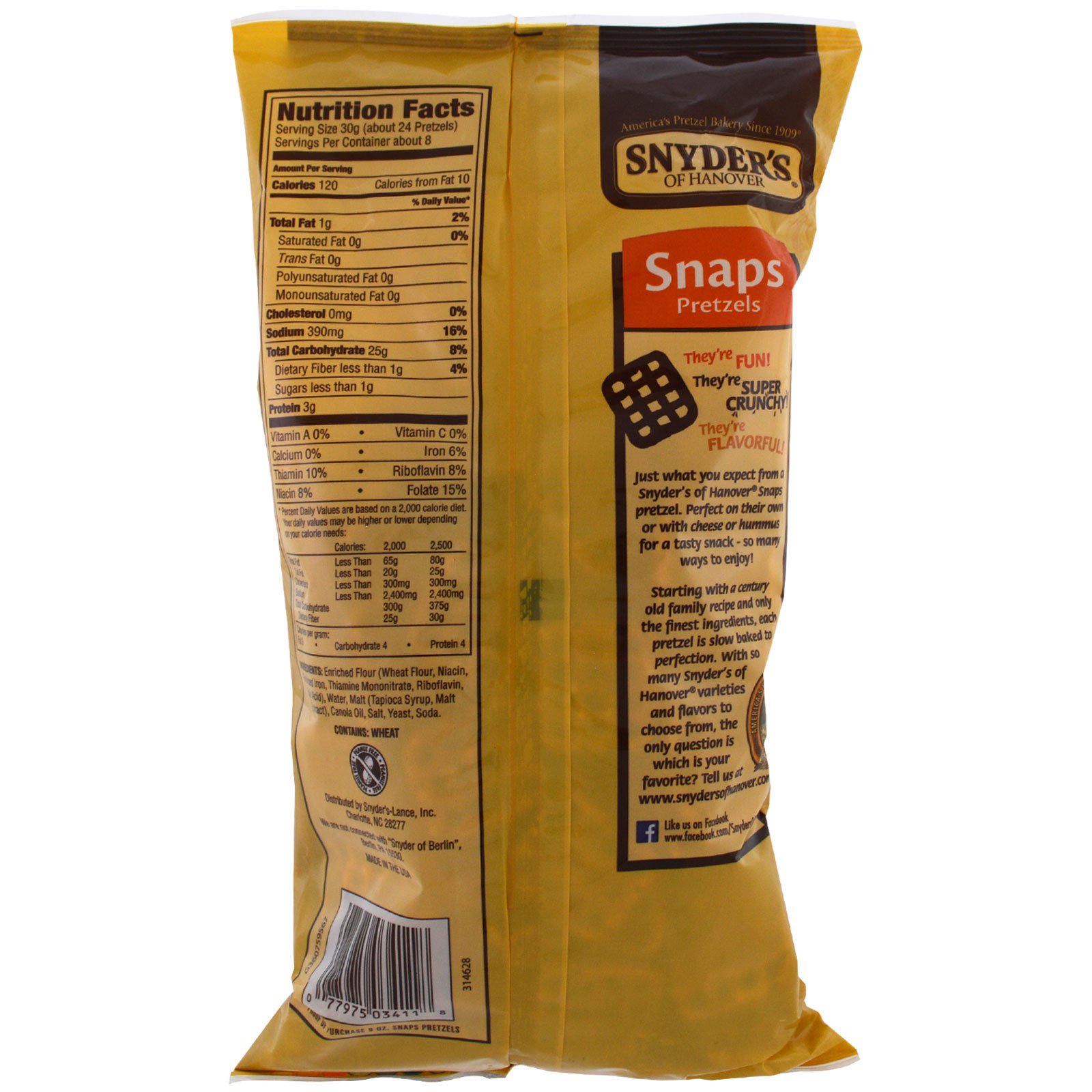 Snyder's, Snaps Pretzels, 9 oz (255.2 g) iHerb