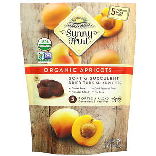 Sunny Fruit, Organic Apricots, 5 Portion Packs, 1.76 oz (50 g) Each