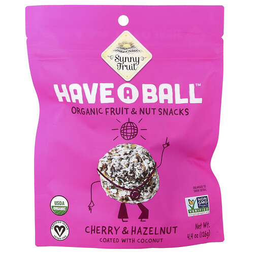 Sunny Fruit Have A Ball™, Organic Fruit & Nut Snacks, Cherry & Hazelnut, 4.4 oz (126 g)