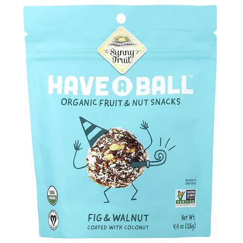 Sunny Fruit Have A Ball™, Organic Fruit & Nut Snacks, Fig & Walnut, 4.4 oz ( 126 g)