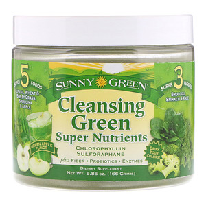 Отзывы о Санни Грин, Cleansing Green Super Nutrients, Green Apple, 5.85 oz (166 g)