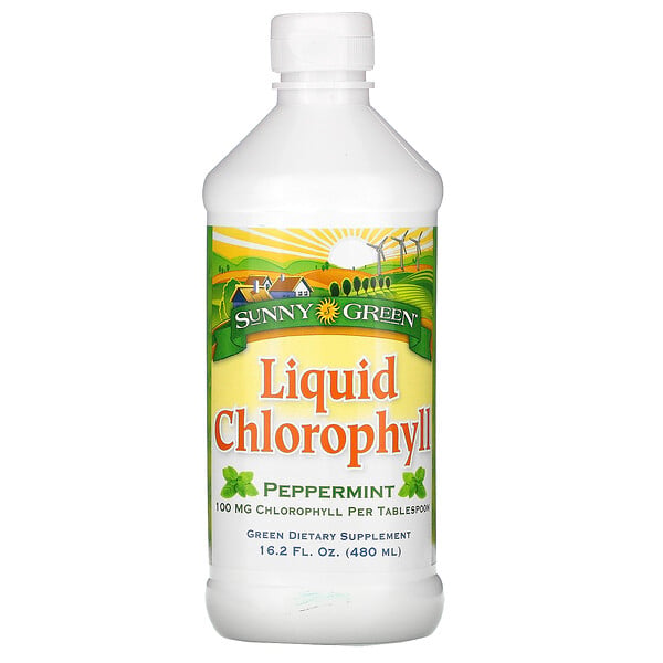 Sunny Green, Liquid Chlorophyll, Peppermint, 100 mg, 16.2 fl oz (480 ml)
