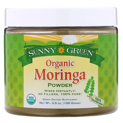 Sunny Green Organic Moringa Powder, 3.5 oz (100 g)