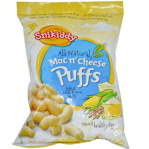 Snikiddy, Baked Rice & Corn Puffs, Mac N' Cheese, 4.0 oz (113 g