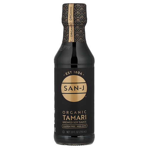 San-j Organic Tamari Brewed Soy Sauce, 10 fl oz (296 ml)