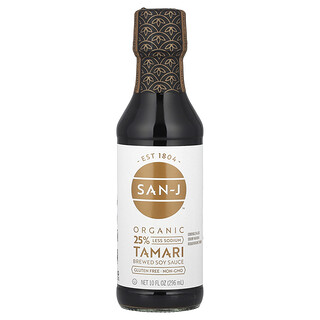 San-J, Sos de soia organic, preparat Tamari, mai puțin sodiu, 296 ml (10 fl oz)