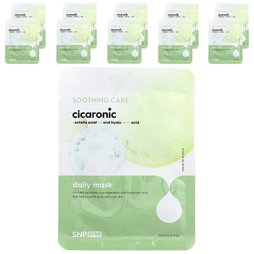 SNP, Daily Beauty Mask, Cicaronic, 10 Sheets, 0.67 fl oz (20 ml) Each