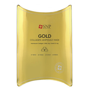 Отзывы о СНП, Gold Collagen Ampoule Mask, 10 Sheets, 0.84 fl oz (25 ml) Each