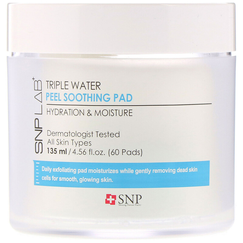SNP, LAB+, Triple Water Peel Verzachtende Pad, 60 Pads