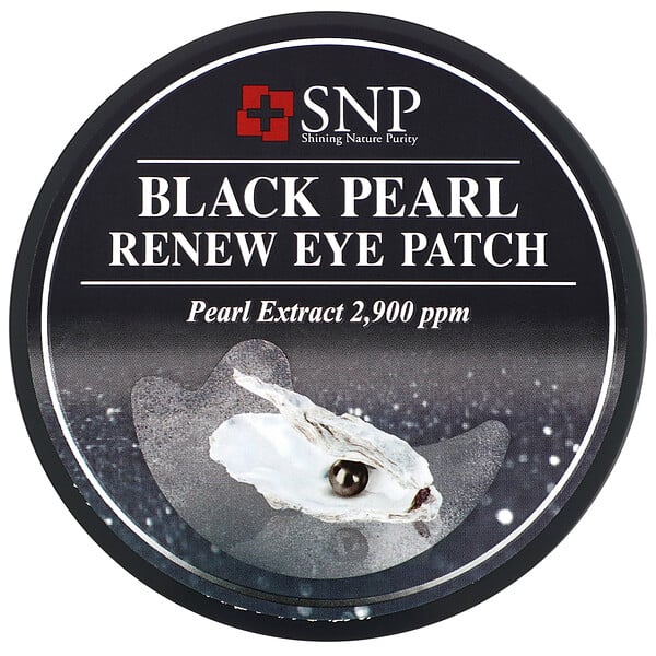 SNP, Восстанавливающие гидрогелевые патчи для глаз, с черным жемчугом, 60 патчей