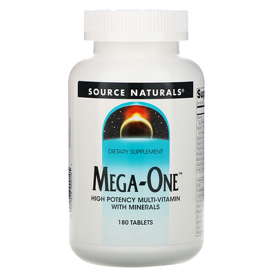 Source Naturals Mega-One, высокоэффективный мультивитамин с минералами, 180 таблеток
Source Naturals Mega-One, высокоэффективный мультивитамин с минералами, 180 таблеток