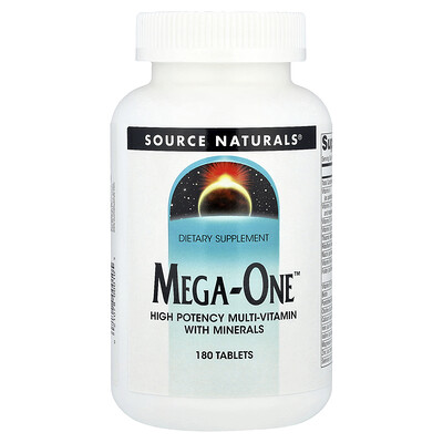 Source Naturals, Mega-One™, Suplemento multivitamínico de alta potencia con minerales, 180 comprimidos