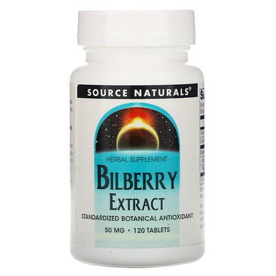 Source Naturals Bilberry Extract, 50 mg, 120 Tablets
