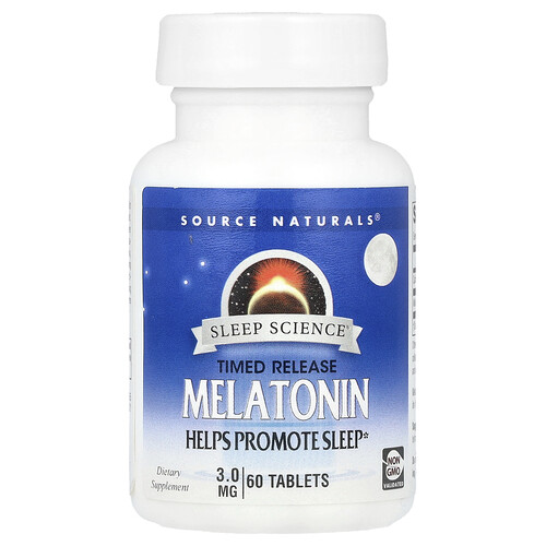 Source Naturals, Sleep Science®, Melatonin, Time Release, 3 mg, 60 Tablets