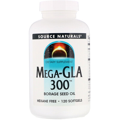 Source Naturals Mega-GLA 300, 120 мягких таблеток