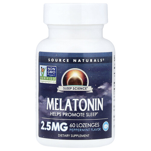 Source Naturals Sleep Science Melatonin - Peppermint Supplement Vitamin | 2.5 mg | 60 Loz
