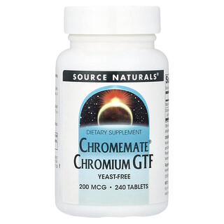 Source Naturals, Chromemate®, FTG de cromo, 200 mcg, 240 comprimidos