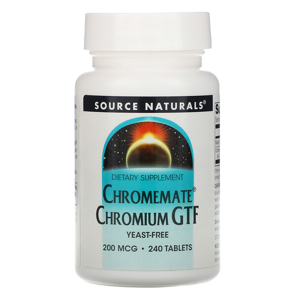 Source Naturals, Chromemate Chromium GTF, 200 mcg, 240 Tabletten