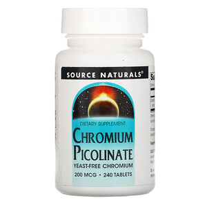 Отзывы о Сорс Начэралс, Chromium Picolinate, 200 mcg, 240 Tablets
