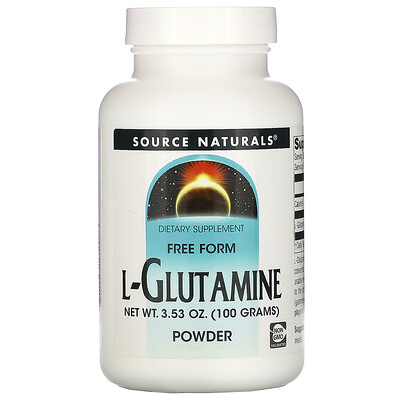 Source Naturals L-глютамин, порошок в свободной форме 3.53 унции (100 г)