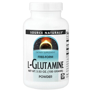 Source Naturals, L-глютамин, порошок в свободной форме 3.53 унции (100 г)