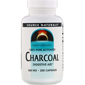 Отзывы о Сорс Начэралс, Charcoal, 260 mg, 200 Capsules