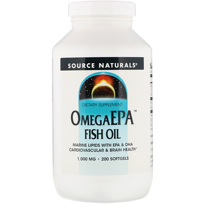 Source Naturals рыбий жир OmegaEPA, 1000 мг, 200 капсул