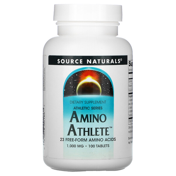 Source Naturals‏, Athletic Series, חומצות אמינו לספורטאים, 1,000 מ״ג, 100 טבליות