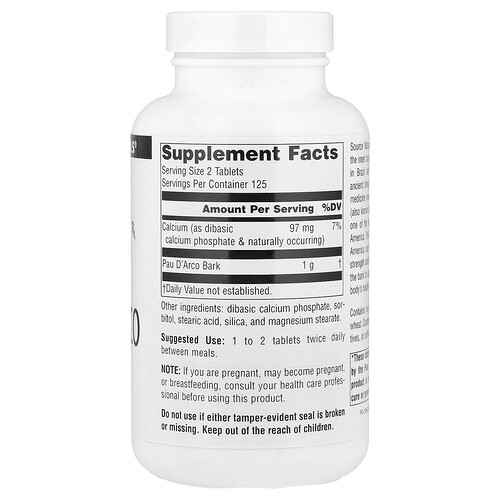 Source Naturals Pau D'Arco, 500 mg, 250 Tablets