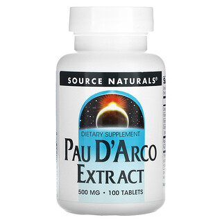 Source Naturals‏, خلاصة باو داركو ، 1،000 ملجم ، 100 قرص (500 ملجم لكل قرص)