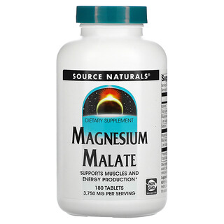 Source Naturals, Magnesium Malate, 3,750 mg, 180 Tablets