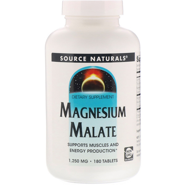 Source Naturals, Magnesium Malate, 1,250 mg, 180 Tablets