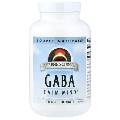 Source Naturals, Serene Science®, GABA, 750 mg, 180 comprimidos