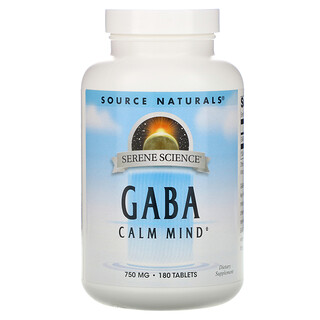 Source Naturals, GABA Calm Mind, 750mg, 180정