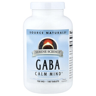 Source Naturals, Serene Science®, ГАМК, 750 мг, 180 таблеток
