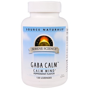 Source Naturals, Успокоительное средство GABA Calm с мятным вкусом, 120 пастилок