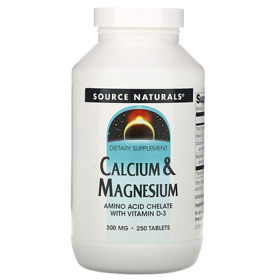 Source Naturals кальций и магний, 300 мг, 250 таблеток