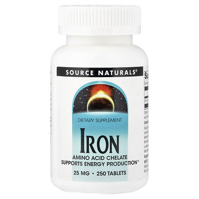 Product Image for Source Naturals, Iron, 25 mg, 250 Tablets