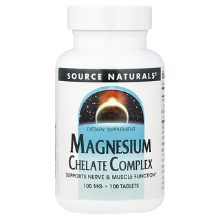 Source Naturals, Complexo de Quelato de Magnésio, 100 mg, 100 Comprimidos
