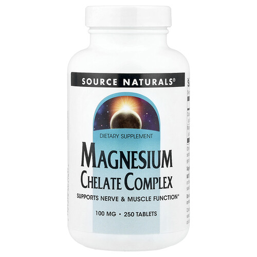 Source Naturals, Magnesium-Chelat-Komplex, 100 mg, 250 Tabletten