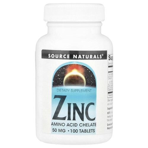 Source Naturals, 亜鉛 50mg, タブレット100粒